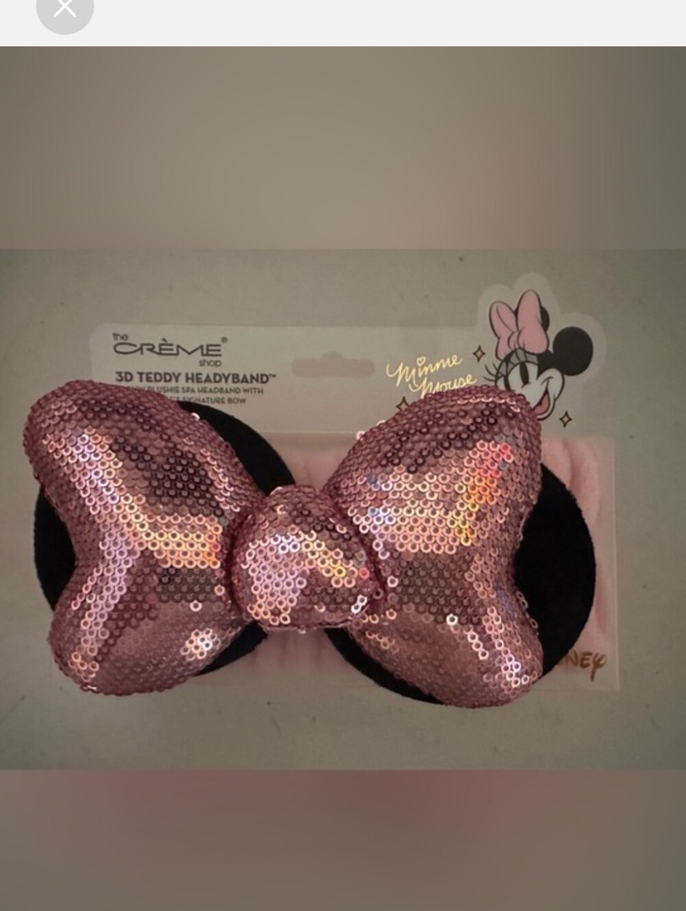 The Creme Shop Minnie Mouse Pink Sequin 3D Teddy Headband